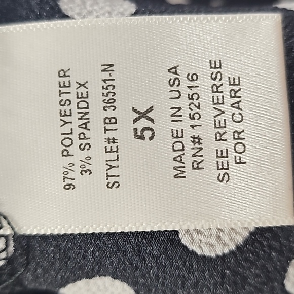 Molly & Isadora Women's Black & White Polka Dot Blouse Size 5X - Picture 4 of 6